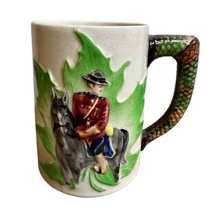 Vintage Canadian Mountie Mug Stein Shafford Handcrafted Made in England